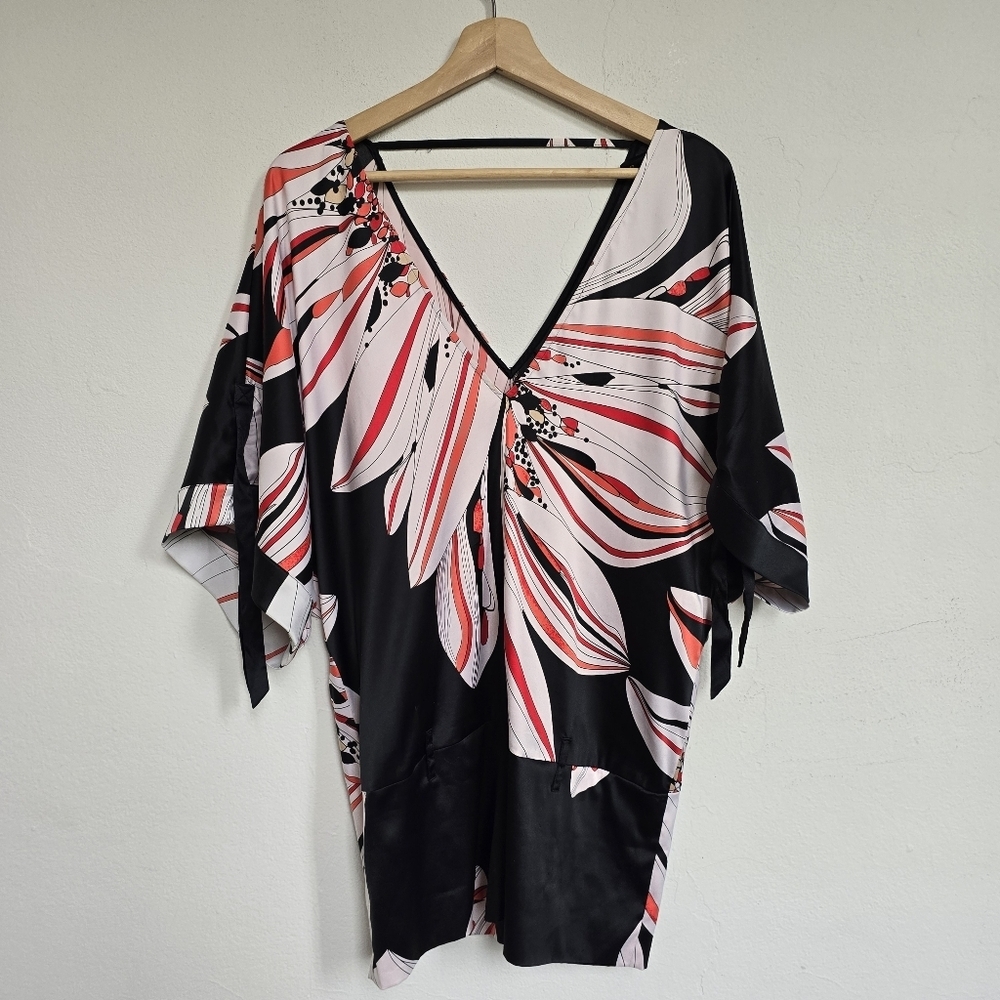 Vintage 2b Bebe Y2K Printed Waist Drop Tunic Dress Boho Medium